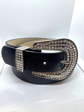 Classic Black Gold Belt Embellished Vince Camuto Vince Camuto Collection XIIX Circle & Bar Interlocking Belt  main image 2